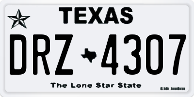 TX license plate DRZ4307