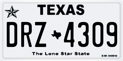 TX license plate DRZ4309