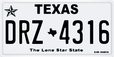 TX license plate DRZ4316