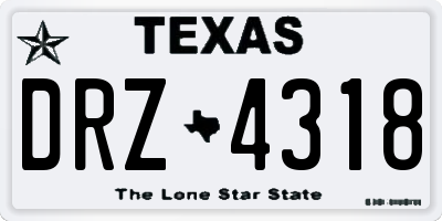 TX license plate DRZ4318