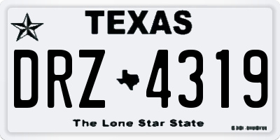 TX license plate DRZ4319