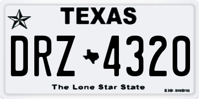 TX license plate DRZ4320