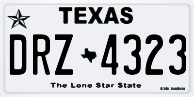 TX license plate DRZ4323