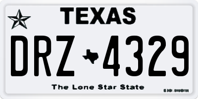 TX license plate DRZ4329