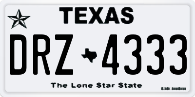 TX license plate DRZ4333