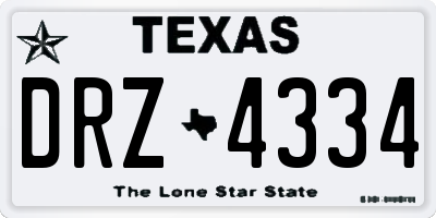 TX license plate DRZ4334