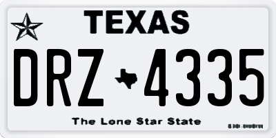 TX license plate DRZ4335