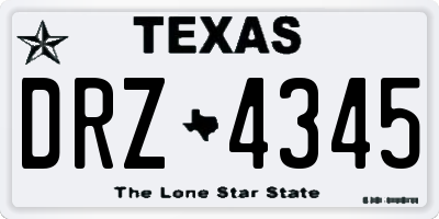 TX license plate DRZ4345