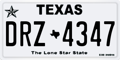 TX license plate DRZ4347
