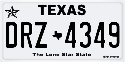 TX license plate DRZ4349