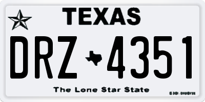 TX license plate DRZ4351