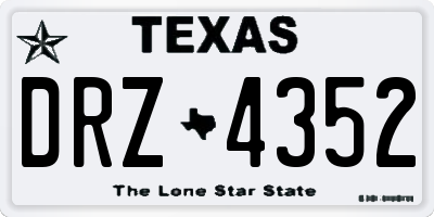TX license plate DRZ4352