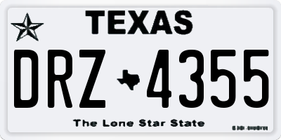 TX license plate DRZ4355