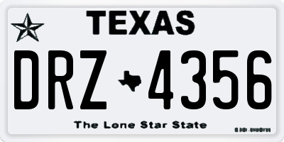TX license plate DRZ4356