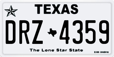 TX license plate DRZ4359