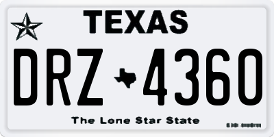 TX license plate DRZ4360