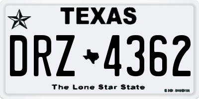TX license plate DRZ4362