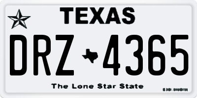 TX license plate DRZ4365