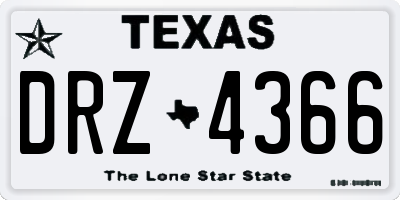 TX license plate DRZ4366