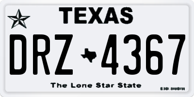 TX license plate DRZ4367