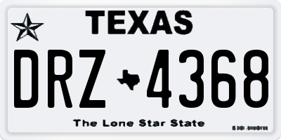 TX license plate DRZ4368