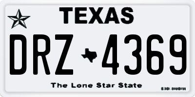 TX license plate DRZ4369
