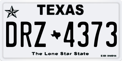 TX license plate DRZ4373