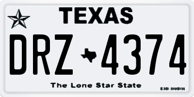 TX license plate DRZ4374