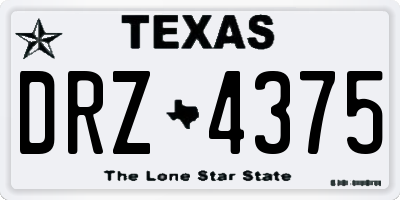TX license plate DRZ4375