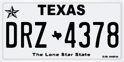 TX license plate DRZ4378