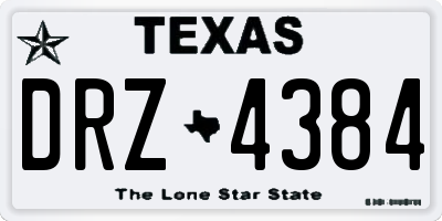 TX license plate DRZ4384