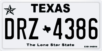 TX license plate DRZ4386