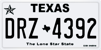 TX license plate DRZ4392