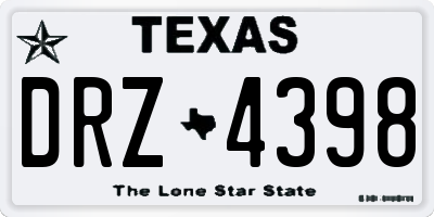 TX license plate DRZ4398