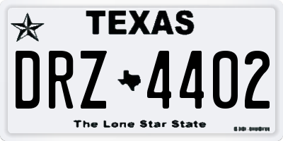 TX license plate DRZ4402