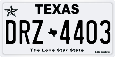 TX license plate DRZ4403