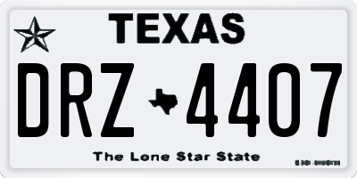 TX license plate DRZ4407