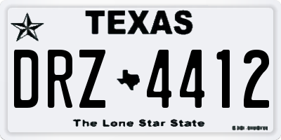 TX license plate DRZ4412