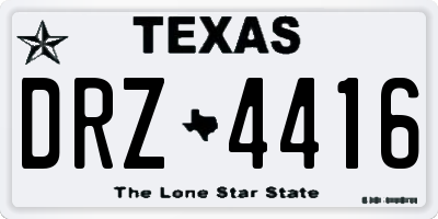 TX license plate DRZ4416