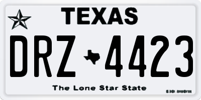 TX license plate DRZ4423