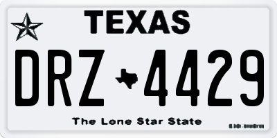 TX license plate DRZ4429
