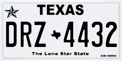 TX license plate DRZ4432