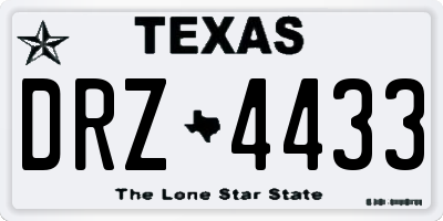 TX license plate DRZ4433