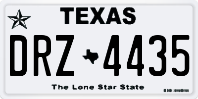 TX license plate DRZ4435
