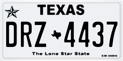 TX license plate DRZ4437