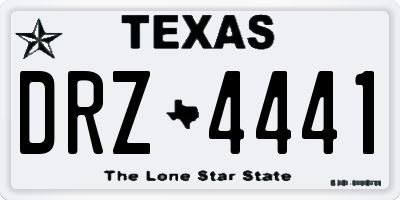 TX license plate DRZ4441