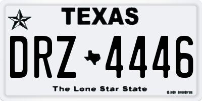 TX license plate DRZ4446