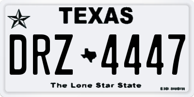 TX license plate DRZ4447