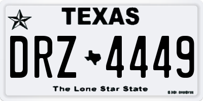 TX license plate DRZ4449