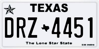 TX license plate DRZ4451